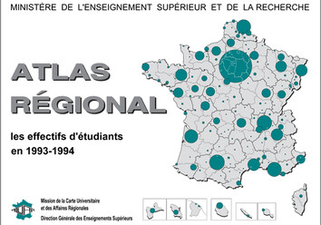Atlas régional : les effectifs d'étudiants en 1993-1994